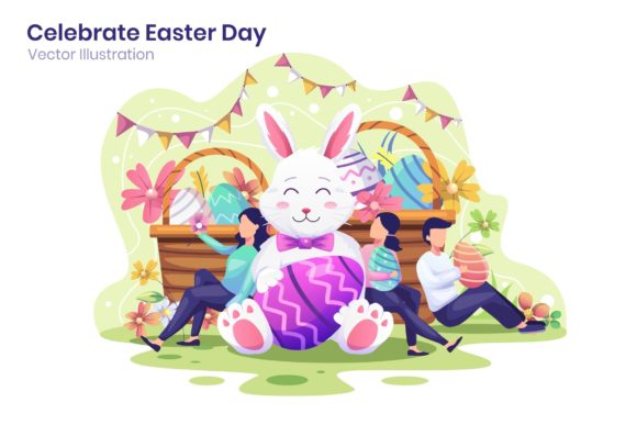Download Celebrate Easter Day Flat Illustration - Celebrate Collection