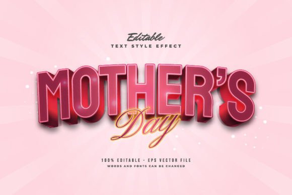Download Mother's Day Text in Red and Glow Effect - Glow effect Collection