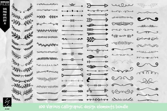 Download Various Calligraphic Design Elements Set - Graphic Collection